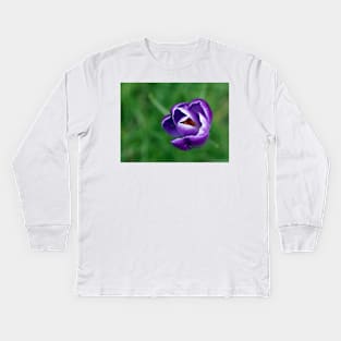 Single purple crocus Kids Long Sleeve T-Shirt